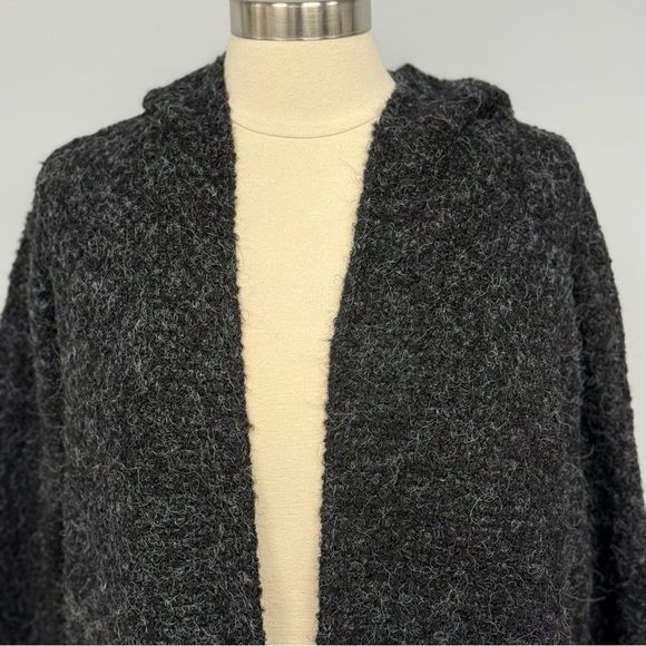 ANTHROPOLOGIE x LOOK BY M One Size O/S Wool Blend Longline Hooded Cardigan Black - Picture 5 of 9